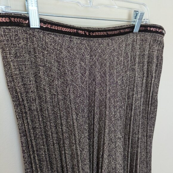 VINTAGE e-col-o-gie accordion pleated maxi skirt sequins and lace EUC 14 - Picture 2 of 9